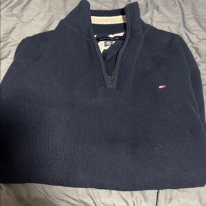 Tommy Hilfiger Men's Dark Blue Zip-Up Sweater